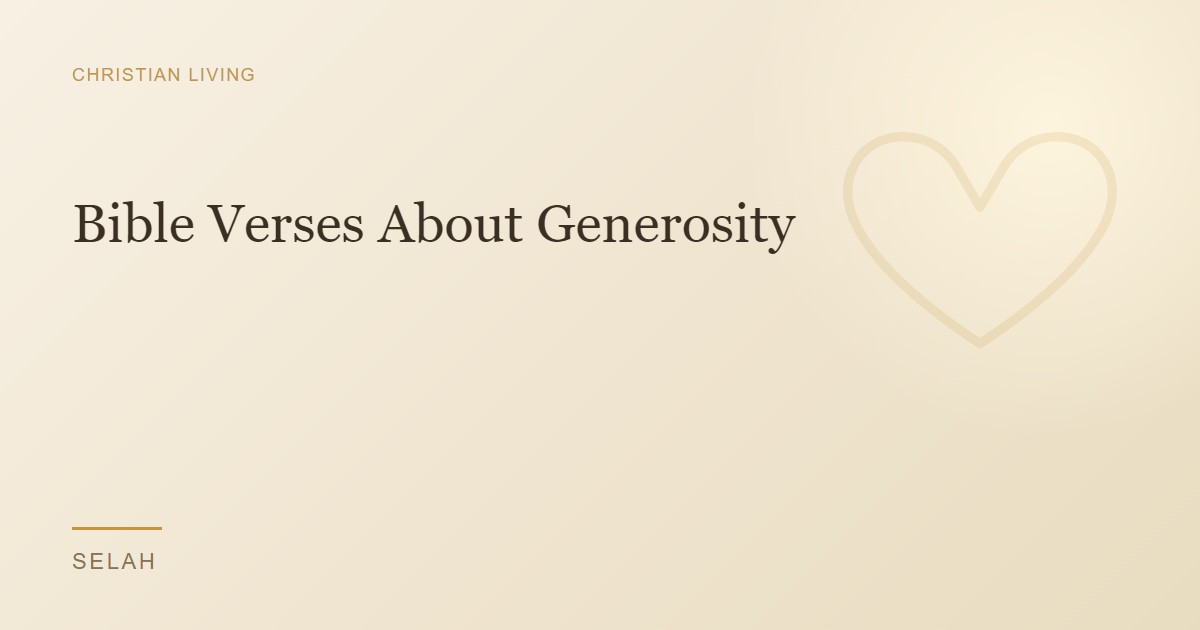 Bible Verses About Generosity