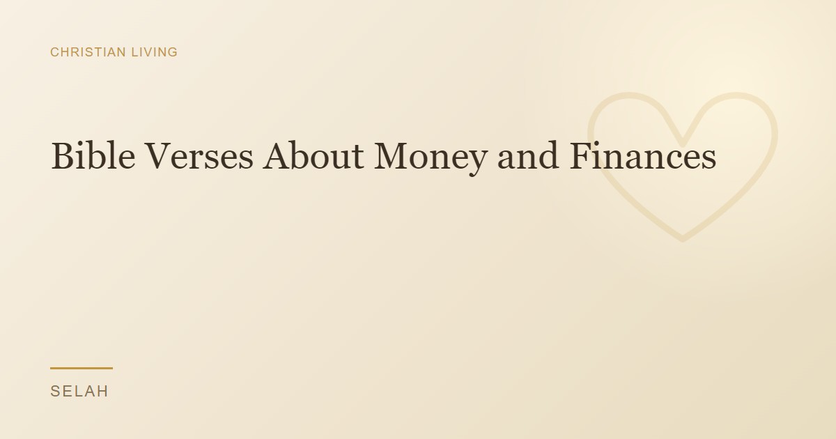 Bible Verses About Money and Finances