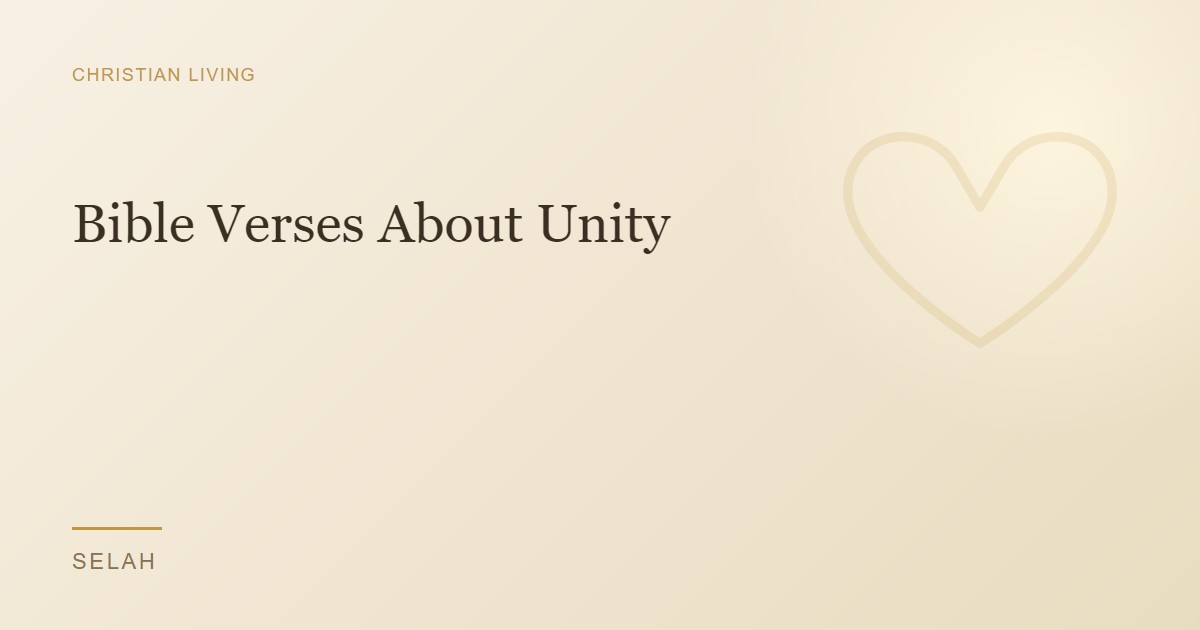 Bible Verses About Unity